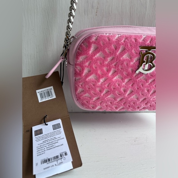 BURBERRY Lola TB Monogram Toweling Camera Crossbody-Primrose Pink - Picture 4 of 13